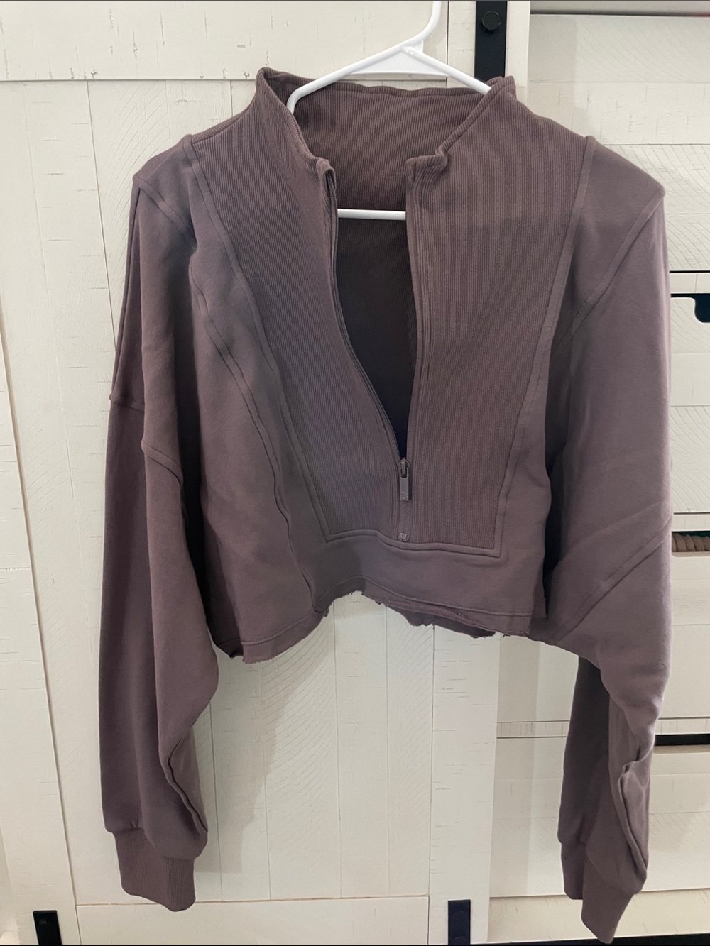 BuffBunny Cropped Half-Zip Pullover Jacket - Mauve